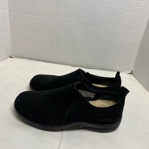 UGG Women's Black Slip-On Slippers Size 9 Leather